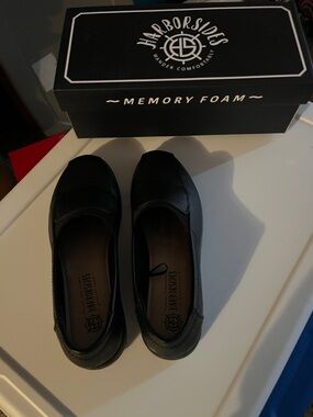 Harborsides Black Memory Foam Slip-On Flats for Women